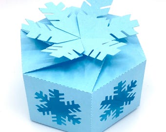 Navajo Native American Southwest Snowflake Party Favor Box Cut-fil för Cricut och Silhouette skärmaskiner