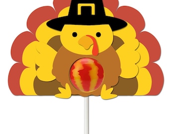 Thanksgiving kalkon lager SVG-fil - Sucker & Lollipop Holder