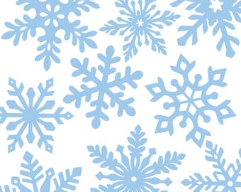 Enkelt snöflinge SVG-set | Bunt med 9 djärva symmetriska designer | Enkla Cricut- och silhuettvinterfiler