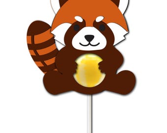 Söt röd panda klubbhållare SVG-klippfil | DIY-festgåva för godis och presenter