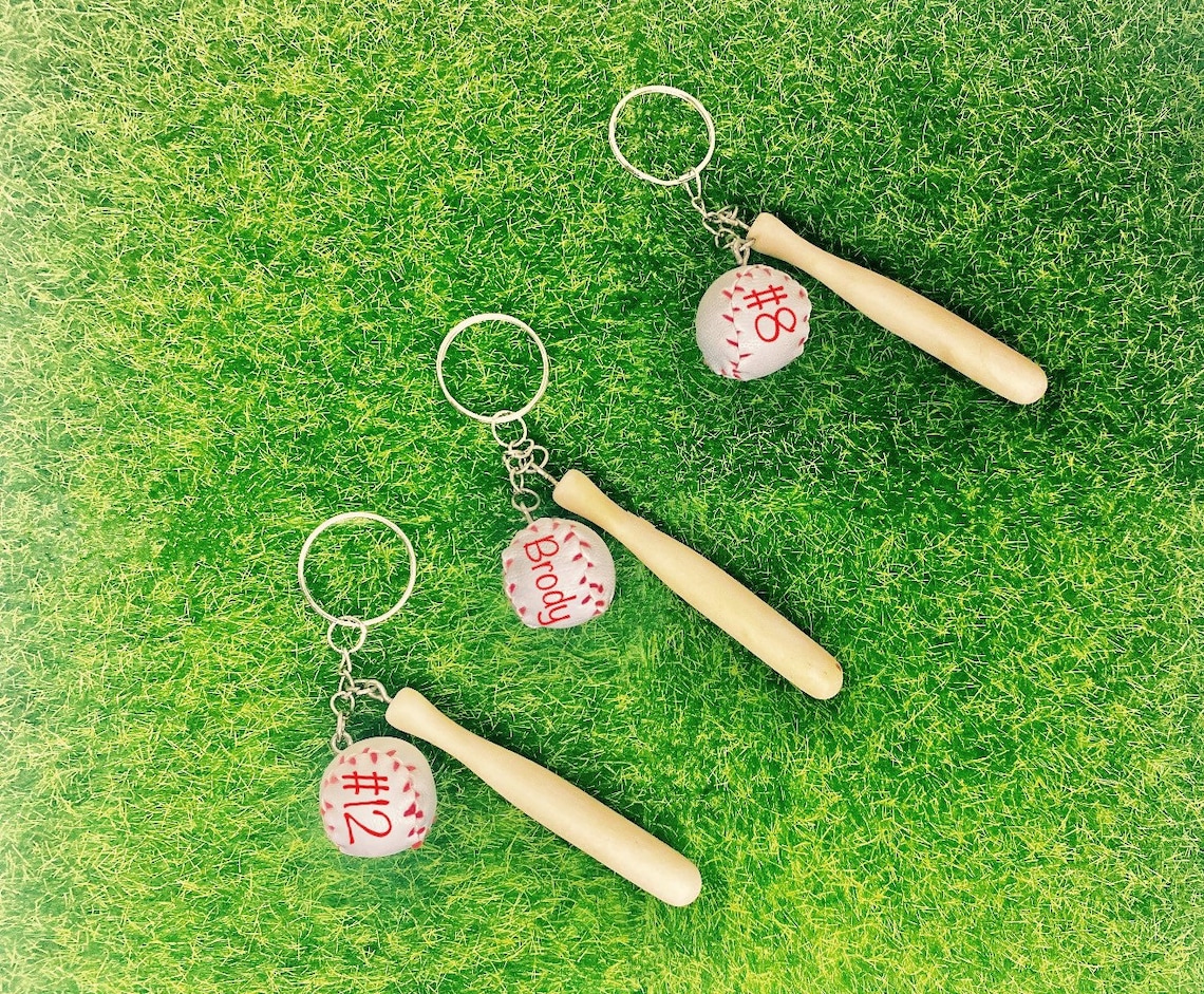 Baseball Keychain miniature baseball bat Keychain baseball Etsy