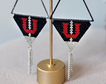 Officially Licensed University of Utah Handwoven Bead Earrings