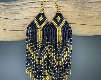 Boho Earrings with Fringe, Classy Boho Earrings, Statement Boho Earrings