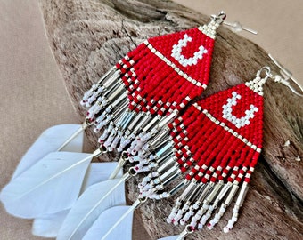 Officially Licensed University of Utah Beaded Fringe Earrings