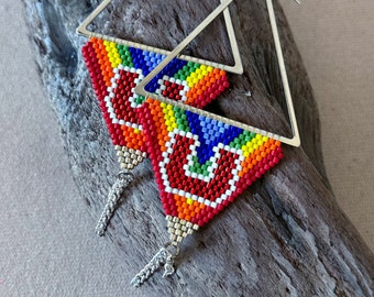 Boucles d'oreilles University of Utah Pride : logo Utes en perles, hypoallergénique