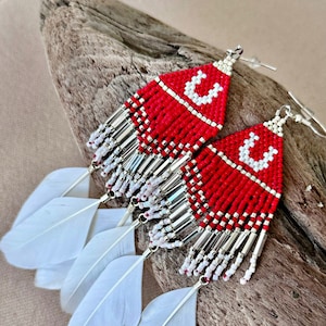 Officially Licensed University of Utah Beaded Fringe Earrings