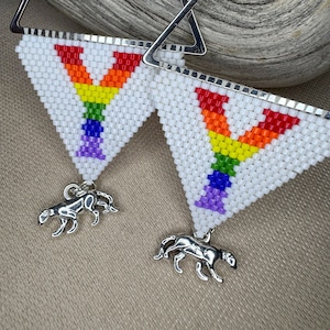BYU Pride Earrings: Handwoven Beaded Y Logo, Stainless Steel