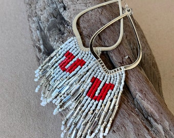 Boucles d'oreilles à franges sous licence officielle de l'Université de l'Utah