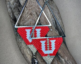 Officially Licensed University of Utah Handwoven Bead Earrings