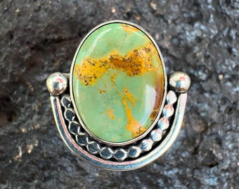 Fabriqué aux États-Unis : Bague en argent sterling 925 sertie d’une turquoise numéro 8 (taille américaine 8)