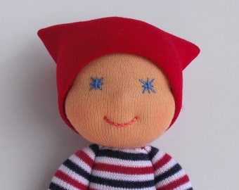Waldorf baby doll, Pocket doll, Toddler gift , Handmade Cloth doll, First doll for baby boys and baby girls