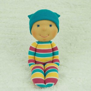 Waldorf baby doll, Handmade soft toy for babies and toddlers, Baby shower gift for newborns, First birthday boy & girl, Organic baby toys image 6