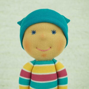 Waldorf baby doll, Handmade soft toy for babies and toddlers, Baby shower gift for newborns, First birthday boy & girl, Organic baby toys image 4