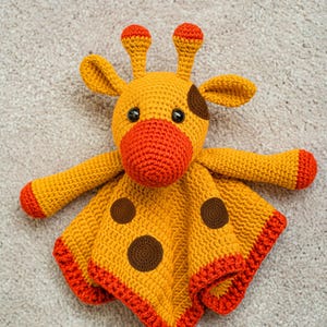 Adorable Giraffe Lovey Crochet Pattern - PDF Instant Download - Baby Security Blanket Pattern
