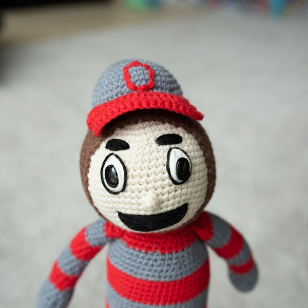 Crochet Pattern: Ohio State Brutus Buckeye Plush - Perfect Gift for Fans!