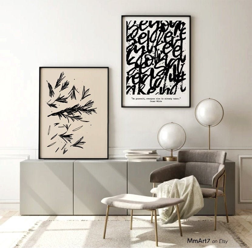 Quote Print Letters Wall Art Typography Art Abstract | Etsy UK