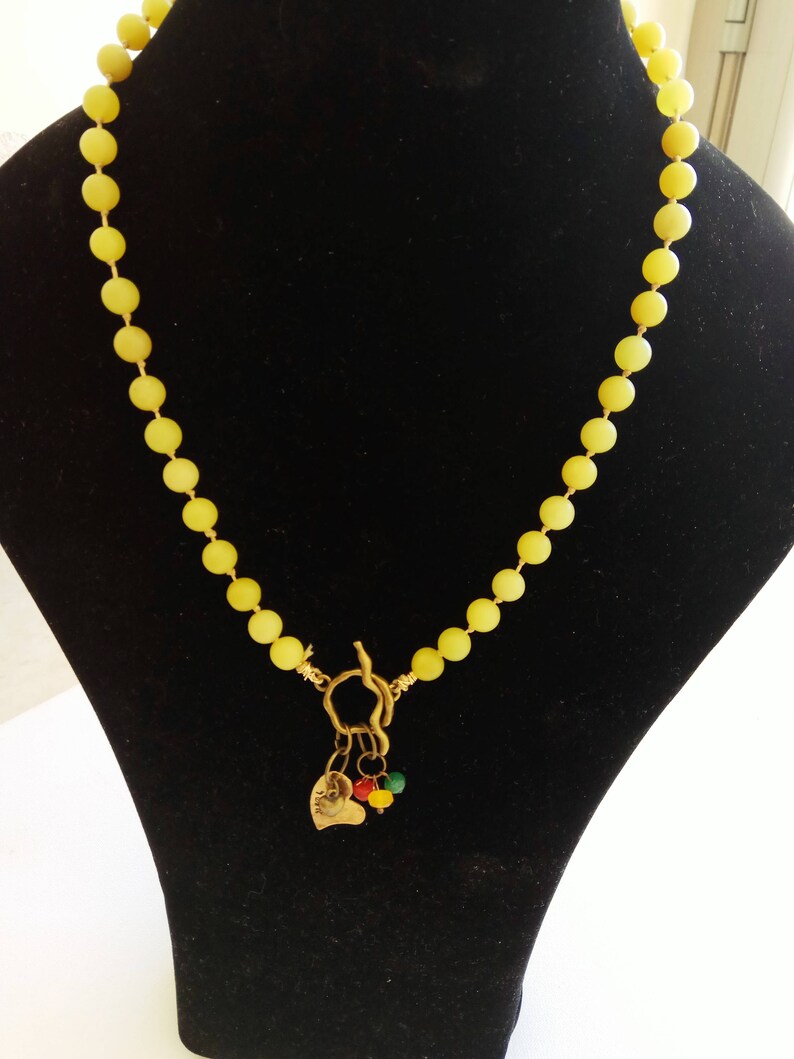 Beaded Necklace With Toggle Clasp in the Front and Stamped Etsy