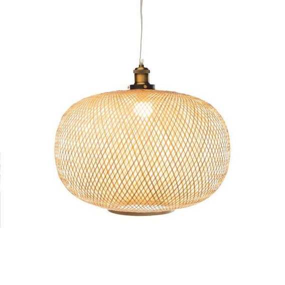 Basketweave bamboo 2024 pendant shade