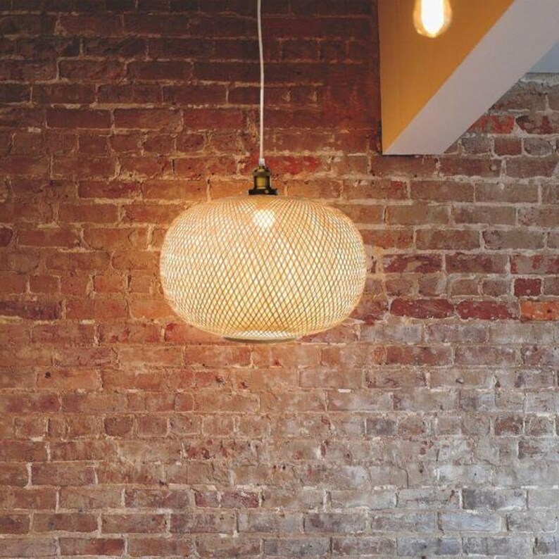 Lumina Bamboo Pendant Round Lamp Basket Weave Lamp Ceiling ...