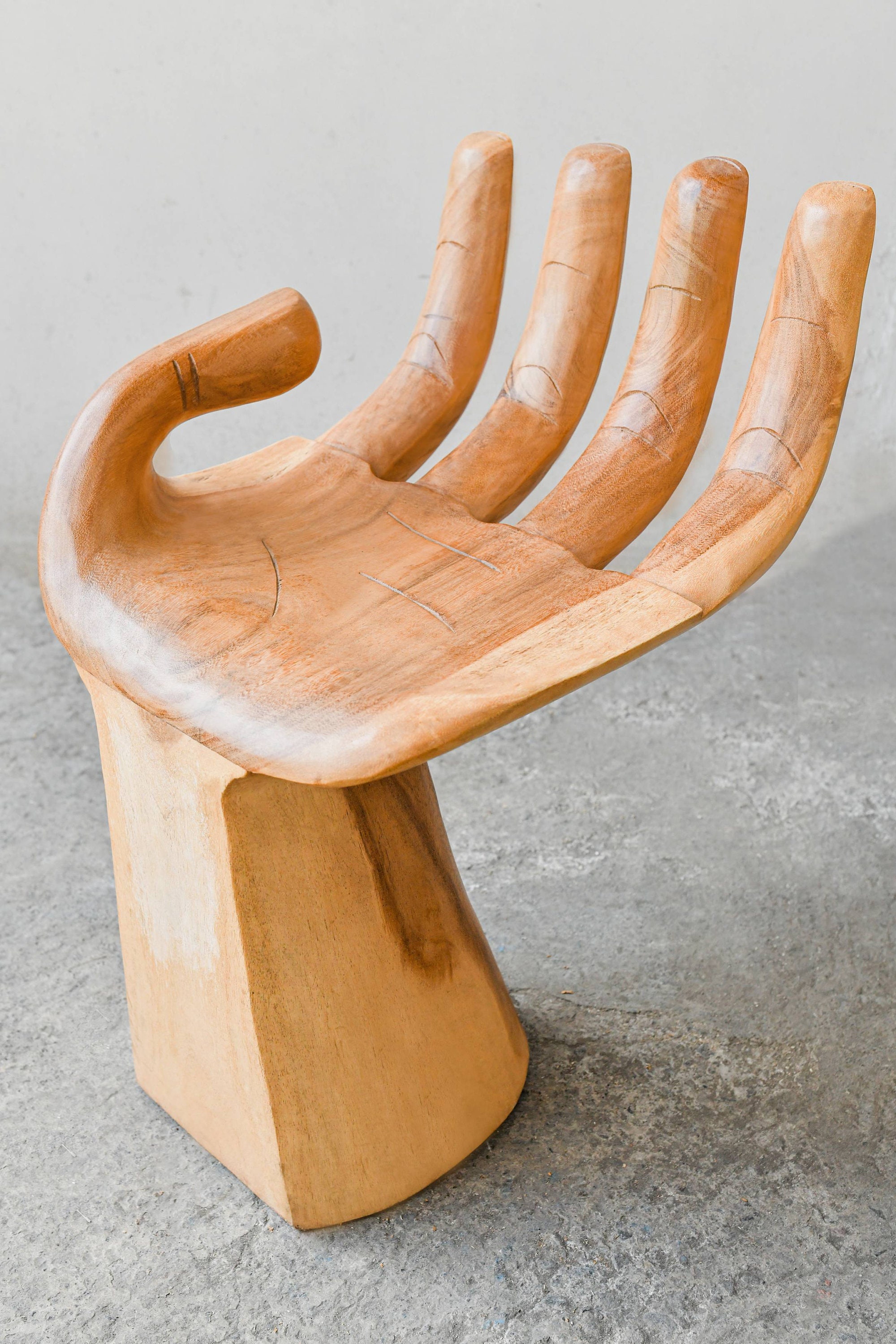 Buddha Chair Hand Shaped Suar Wood Side Chair 26h Etsy Canada