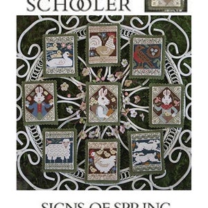 Signs Of Spring *Livraison assurée GRATUITE* Grille de point de croix compté Prairie Schooler, livre n° 163 10-1299 Dépliant original pour papier cartonné