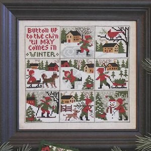 BUTTON UP Cross Stitch Pattern: Prairie Schooler Book No. 143 AUTHORiZED REPRINT 07-2298