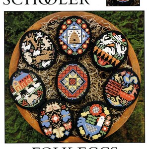 ÉPUISÉ ! Grille de point de croix Folk Eggs Prairie Schooler, livre n° 169, 11-1317, dépliant original pour papier cartonné