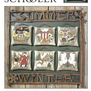 RARE ! Été et hiver *Livraison assurée GRATUITE* Prairie Schooler Grilles de point de croix Livres de modèles n° 91 Dépliant original pour papier cartonné DiY