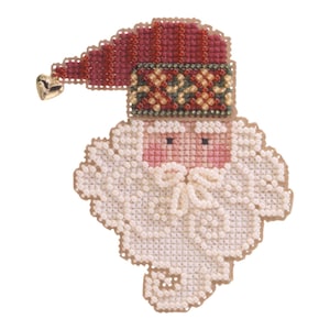 Santa Noel Kit: Mill Hill Charmed Santa Faces Christmas Ornaments Beaded Cross Stitch MHCSF34