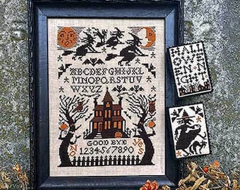 Witching Hour *FREE Insured Shipping* Prairie Schooler Halloween Counted Cross Stitch Chart Pattern Book 200 Authorized Reprint 15-1998