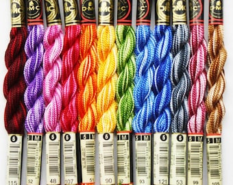 DMC Shaded Pearl Cotton: Variegated Colors Size 5 Skeins Perle Coton Art. 115