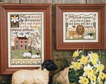 March Daffodils *FREE Insured Shipping* Prairie Schooler Retired Counted Cross Stitch Chart Pattern Book No. 146 Authorized Reprint 08-1581