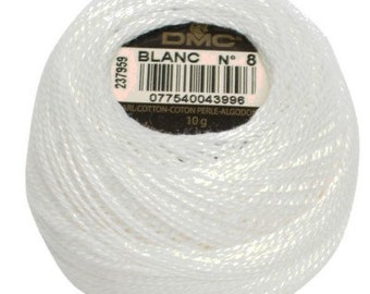 Colors White to 699 DMC Pearl Cotton Size 8 Balls *INSURED SHIPPING* Threads Perle Cotton Coton Perle' Art. 116