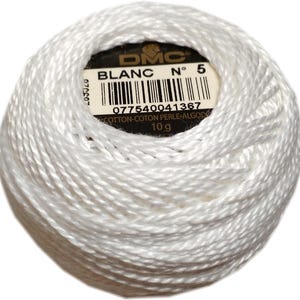 Blanc (White) to 938 DMC Pearl Cotton Size 5 Balls *INSURED SHIPPING* Threads Perle Cotton Coton Perle&#39; Art. 116