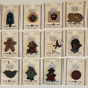 Debbie Mumm Buttons 43001-43039R: Ceramic Hand Made Mill Hill Cross Stitch Embellishments