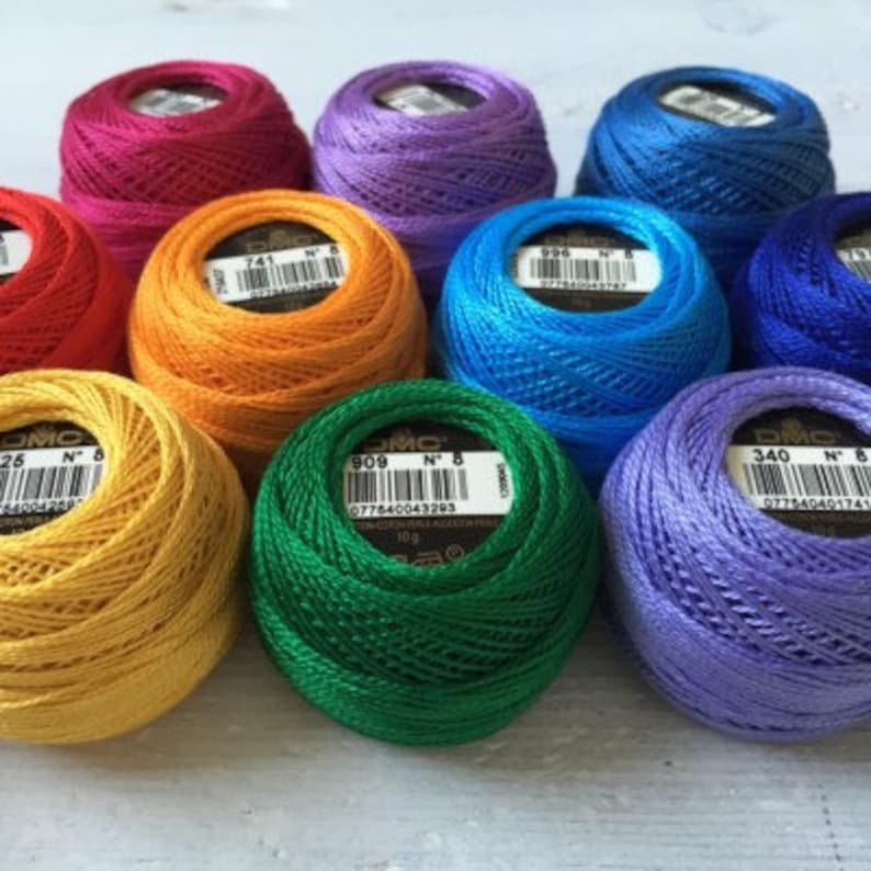 DMC Pearl Cotton Size 8 Balls INSURED SHIPPING Size 8 Threads Etsy