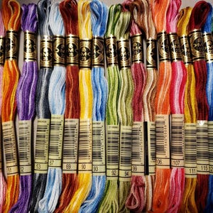 DMC Shaded Floss: Variegated Colorfast Egyptian Cotton Six Stranded Skeins Threads Art. 117
