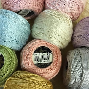 Blanc (white)-699 DMC Pearl Cotton Size 8 Balls Threads Perle Coton Art. 116