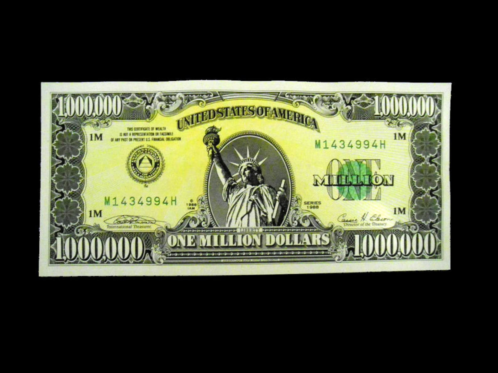 доллар сша купюра 1000000
