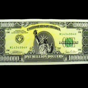  Traditional One Million Dollar Bill - Single : Toys & Games