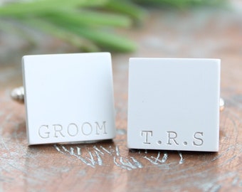 Personalized Wedding Cufflinks: Engraved Acrylic Groom Gift
