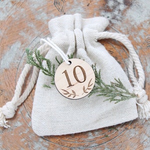 Advent tags with storage bag, perfect for DIY advent calendars, Christmas countdown tags, advent calendar numbers image 6