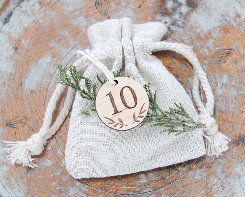 Advent tags with storage bag, perfect for DIY advent calendars, Christmas countdown tags, advent calendar numbers image 6
