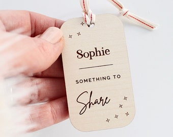 4 gift rule tags, Something you want, need, wear, read gift tags, personalised maple wooden gift tags