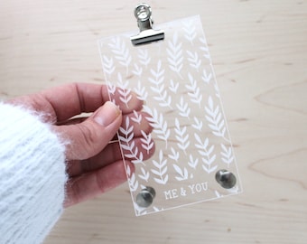 Personalized Acrylic Instax Mini Frame: Botanical Engraved Photo Display