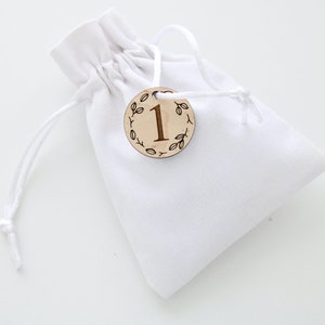 Advent tags with storage bag, perfect for DIY advent calendars, Christmas countdown tags, advent calendar numbers image 8