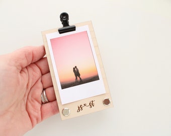 Instax mini picture frame, 5th anniversary gift, display photos, cards or prints, maple wood picture frame