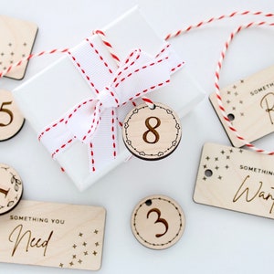 Advent tags with storage bag, perfect for DIY advent calendars, Christmas countdown tags, advent calendar numbers image 5