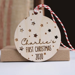 Personalised wooden postcard Christmas letterbox gift Christmas decoration Christmas ornament baby's first Christmas image 8