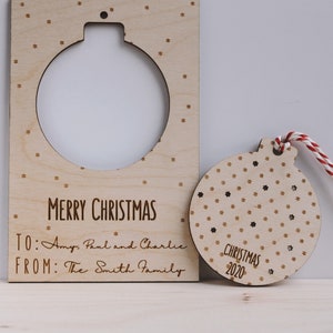 Personalised wooden postcard Christmas letterbox gift Christmas decoration Christmas ornament baby's first Christmas image 3